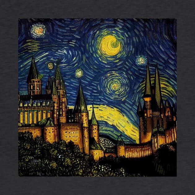 Starry Night Wizarding School Van Gogh by Grassroots Green